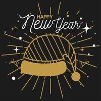 Happy new year with hat vector design