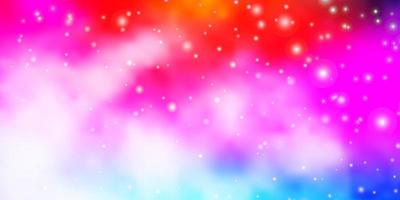 Fondo de vector multicolor claro con estrellas de colores