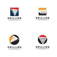 Drill logo icon design template vector