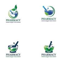 diseño de logotipo de concepto de farmacia creativa vector