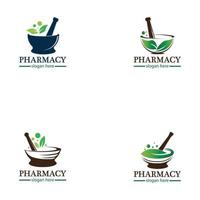 diseño de logotipo de concepto de farmacia creativa vector