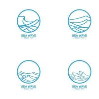 sea ocean wave line logo simple monoline style vector icon symbol illustration