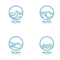 sea ocean wave line logo simple monoline style vector icon symbol illustration