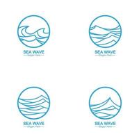 sea ocean wave line logo simple monoline style vector icon symbol illustration