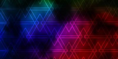 Dark Pink Green vector backdrop with lines triangles