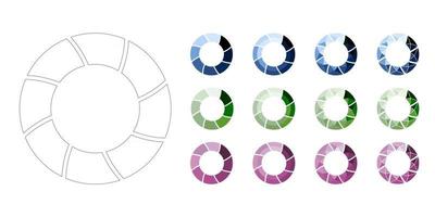 Set loading icons and progress bar for upload download round process vector