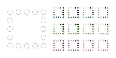 Set loading icons and progress bar for upload download round process vector