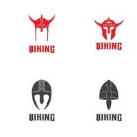 Viking helmet logo design vector template