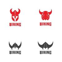 Viking helmet logo design vector template