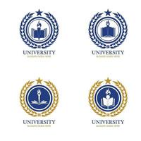 academia universitaria escuela y plantilla de diseño de logotipo de curso vector