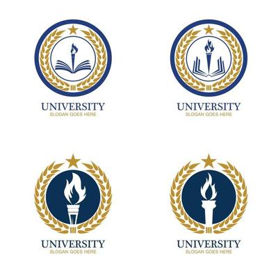 University Academy School and Course logo design template