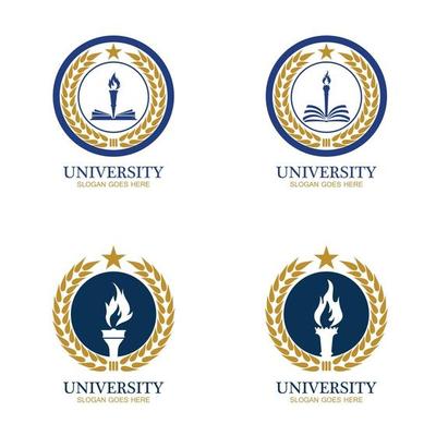 University Academy School and Course logo design template