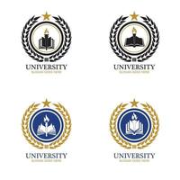 academia universitaria escuela y plantilla de diseño de logotipo de curso vector