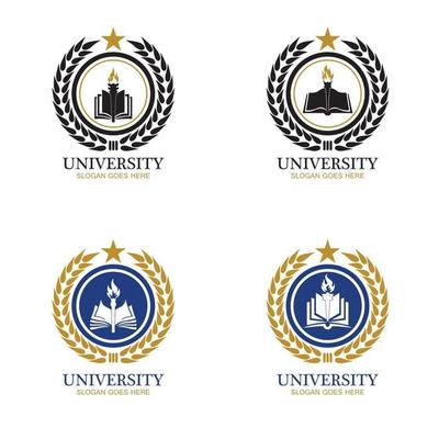 University Academy School and Course logo design template