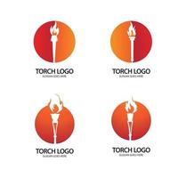 Torch vector icon illustration design template