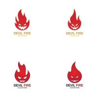 icono de vector de plantilla de logotipo de diablo de fuego