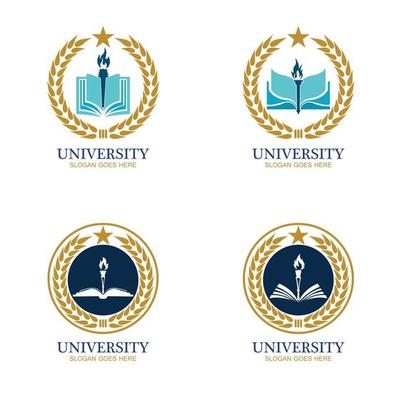 University Academy School and Course logo design template