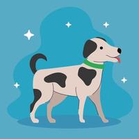 cute dog with spots of black color vector
