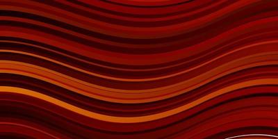 Dark Red vector background with curved lines