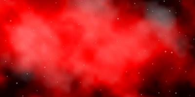 Dark Red vector texture with beautiful stars