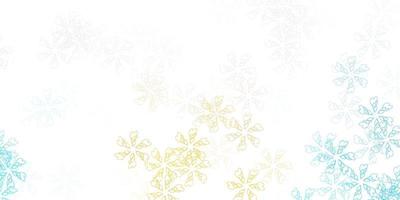 Light blue yellow vector abstract layout with leaves