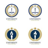 academia universitaria escuela y plantilla de diseño de logotipo de curso vector
