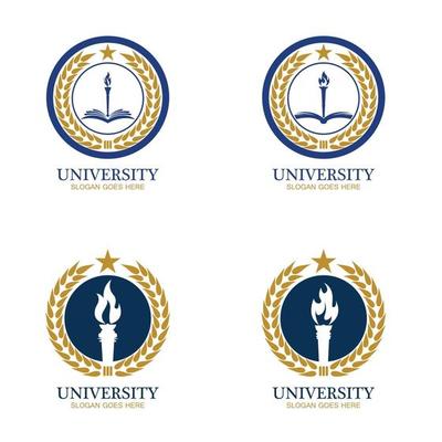 University Academy School and Course logo design template