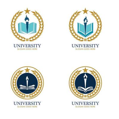 University Academy School and Course logo design template