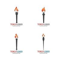 Torch vector icon illustration design template