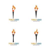 Torch vector icon illustration design template