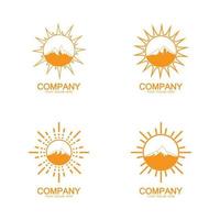 Sun Mountain Logo Icon Design vector