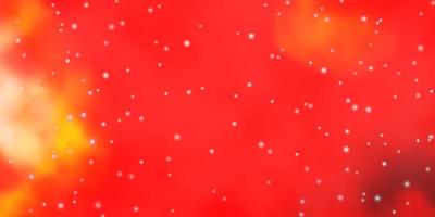 Light Red Yellow vector template with neon stars