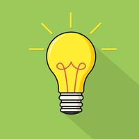 Light bulb on green background vector