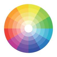 Color wheel circle isolated on white background with color shades vector