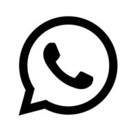 Social Media Whatsapp black Logo Mobile App icon free vector
