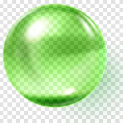 Realistic green glass ball Transparent green sphere