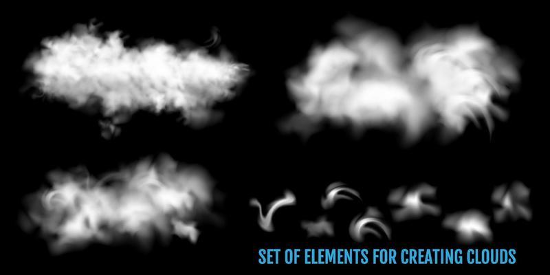 Steam fog smoke clouds a set of elements to create