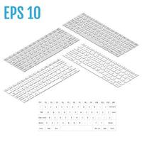 Realistic isometry of modern keyboard Vector illustration