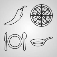 Outline Food Icons isolated on White Background vector