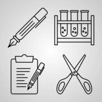 Education And Learning Icon Collection White Color Background vector