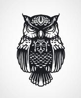 Mandala owl handdrawn vector