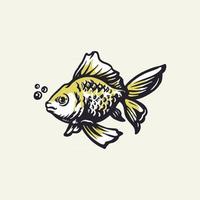 Hand drawn goldfish vector