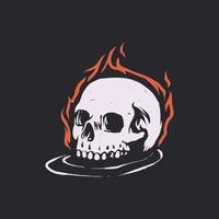 Burning skull illustration vector
