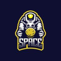 Astronaut space logo vector