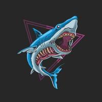 wild zombie shark beast illustration vector