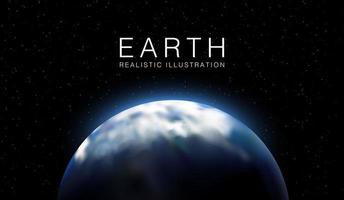 Realistic illustration of Earth with stars wallpaper background design templates in 3D vector