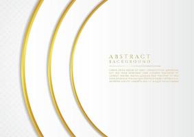 Abstract circle round gold metallic shape white background design vector