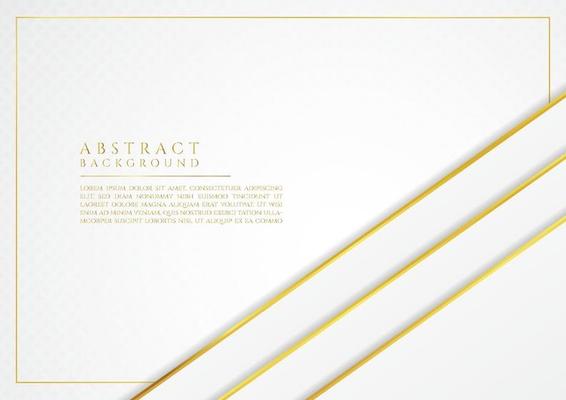 White overlap layer design pattern background gold metallic frame with space