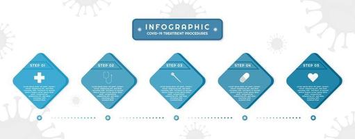 infografía estilo médico forma cuadrada geométrica concepto covid19 vector