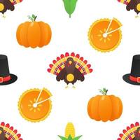 Seamless colorful thanksgiving pattern vector